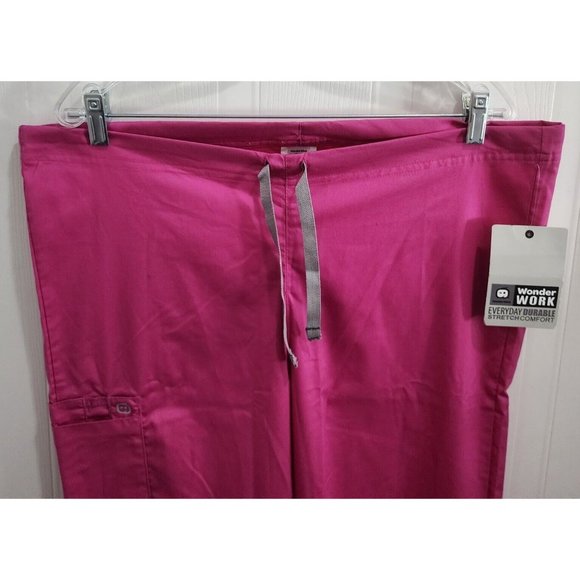NWT Women's WonderWink Wonder Work Pink Scrub Bottoms Pants Style 500A Sz Small - Picture 2 of 13